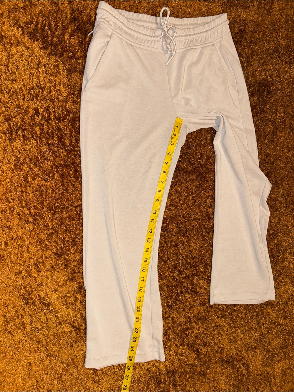 Athleta Cream Wide-Leg Drawstring Track Pants - Picture 4 of 7